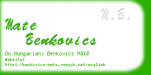 mate benkovics business card